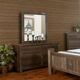 Barn Wood Landscape Mirror in room